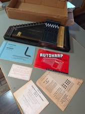 Vtg. ~Style # 73~Musical  Autoharp by Oscar Schmidt Wood Finish w/ Book & Tool picture