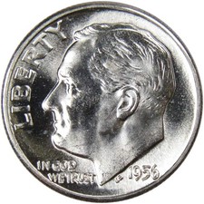 1956 Roosevelt Silver Dime Uncirculated Mint State 10c Coin picture