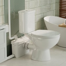 500W Macerating Toilet With 4 Water Inlet Two-piece Upflush Toilet for Basement picture