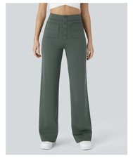Halara DayStretch High Waisted Straight Leg Pants Size M-Reg Deep AquamarineNWOT picture