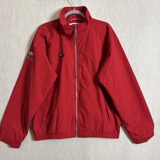 NEW Slam ATS Men's Large Sold Red Nylon Full Zip Summer Sailing Jacket picture