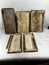 antique architectural raised wood panels 5 lot old paint original 19thc  picture