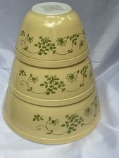Set/3 Vintage PYREX Shenandoah #401 #402 #403 Round Nesting Mixing Bowls picture