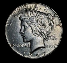 1927 Philadelphia Mint Us Silver Peace Dollar Choice Uncirculated picture