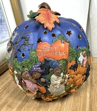Danbury Mint 2009 Boyds Bear-O-Lantern Light up Pumpkin Special Edition VHTF picture