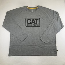 CAT Shirt Mens 4XL Big & Tall Gray Diesel Power Long Sleeve Workwear Graphic picture