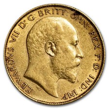1902-1910 Great Britain Gold Half Sovereign Edward VII AU picture