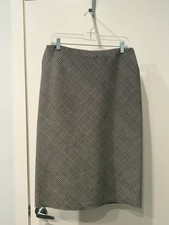 NWT Lanvin Paris Plaid Wool Cashmere Pencil Skirt FR44 US12 Made France $1690 picture