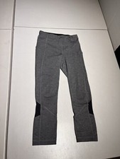 Lululemon Tights Women's 2 Fresh Tracks Gray Black Yoga Cropped Pants 23” Inseam picture
