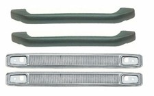 OER Dark Green Deluxe Interior Grab Handle & Bezel Set 1968-69 Pontiac Firebird picture