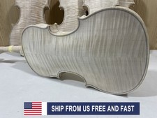 Unfinished 4/4 size white Violin 4 String Flame Maple Back With Fretboard picture
