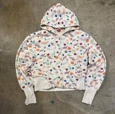 SUPER RARE Vintage 2000s Apple Bottom  AOP Logo Sherpa Lined Zip Up Jacket picture
