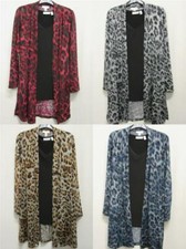 New Susan Graver Foil Printed Leopard Jaguar DUSTER + TANK 2-pc SET Womens XS-3X picture
