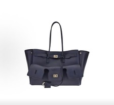 Balenciaga Bel Air Medium Tote Bag navy Calfskin Leather Top Handle Bag picture