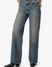 PAIGE Sasha High Rise Wide Leg Distressed Jeans Medium Wash Size 31 picture