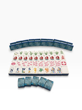 American Mahjong Set 160 Tiles Mermaid Cove w/ Tile Bag Gift Box & Dice picture