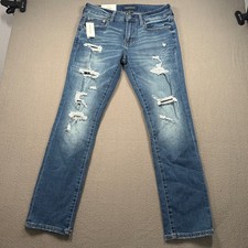 Aeropostale Slim Stretch Jeans Mens Size 30x30 Blue Distressed 129275 picture