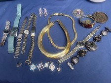 Mixed Fashion Jewelry Lot: Watches, Necklaces, Bracelets, Earrings picture