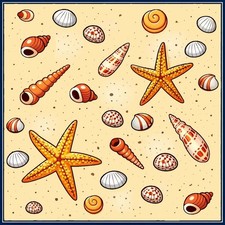 30 Custom Sea Shell Art Personalized Address Labels picture