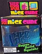 Schylling NeeDoh Nice Cube Blue Viral TikTok Super Solid Squish Squishy Toy NEW picture