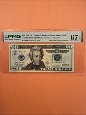 The Ultimate Super Repeater,2017A $20 FRN Fr7001-BSOI S/N 67676767 PMG Gem67EPQ picture