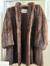 ⁠Vintage 1950s Brown Real Mink Fur Coat Jacket-Stevens Furs McCook Nebraska⁠ picture
