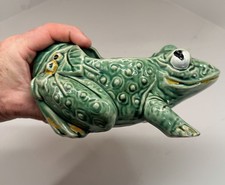 Vtg McCoy Pottery Green Frog Planter 8” 1950s MCM Ceramic USA Retro Art Decor picture