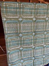 Vintage 50s 60s Green Sq Fabrics Barkcloth Style 122cms x 156cms Unused VGC picture