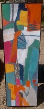  Original abstract painting Expressionist Modernist Mid Century Style Signed  picture