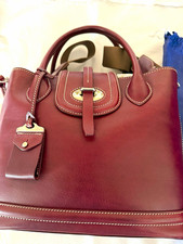 Dooney & Bourke Burgundy Leather Satchel Top Handle, Adjustable Strap, Dust Bag picture