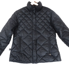 VTG First Down Sixty Four Puffer Jacket Womens Large Black Quilted Winter Coat picture