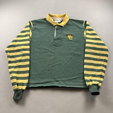 Vintage Baylor Bears Rugby Shirt Mens Large Green Striped Maxmore University 90s picture