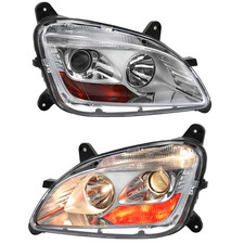 Chrome Full LED Headlights for Peterbilt 579 2013-2020 & 587 2011-2018 LH RH picture