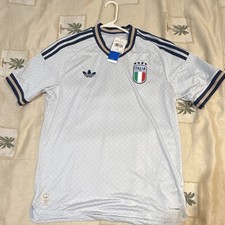 adidas Italy FIGC National Team Soccer Jersey White/Blue Men’s L Licensed picture