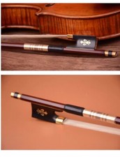 4/4 Size Violin Bow. Brazilwood Stick. Natural Mongolian Horsehair picture