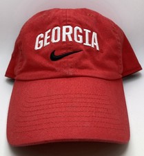 NWOT VTG Y2K Nike Georgia Bulldogs Hat Red Center Check Strapback Classic DadCap picture