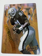 24KT Gold Tim Brown 1994 Action Packed Catching Fire Raiders 1:96 Packs Rare picture