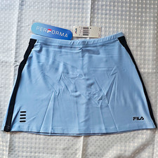 FILA Performa Women's Athletic Tennis Skirt Blue/Black M Stretch Elastic Waist picture