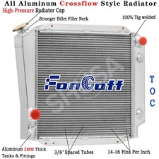 4 Row Aluminum  Radiator For 1966-1977 Ford Bronco 4.7L 4.9L L6 V8 Swap picture