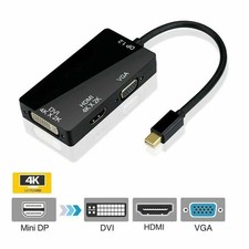 LOT Thunderbolt/Mini Display Port/DP to VGA/HDMI/DVI Multi Port Adapter Black picture