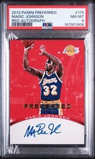 2012-13 Panini Preferred Magic Johnson Red Auto /25 PSA 8 Lakers #175 POP 1 picture