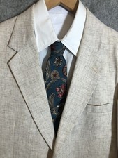 Vtg Rhodes Blazer Mens 42R Wool Tan Suit Coat Jacket Career Business Classic USA picture
