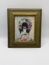 Vintage Ted DeGrazia Framed Print Signed Dated 1973 Flower Girl Gallery in Sun picture
