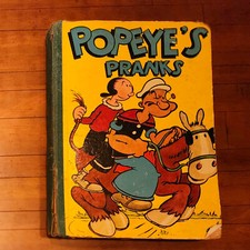 1938 Vintage Popeye's Pranks Children's Book Birn Brothers. Ltd. 156 Pages. picture