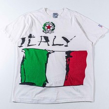 Vintage Line Shots 1994 World Cup Italy T-Shirt Large 90s Big Print Soccer VTG picture