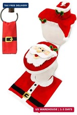 JOYIN 5 Pieces Christmas Theme Bathroom Decoration Set w/ Toilet Seat Cover, Rug picture