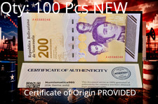 100 x Venezuela 200 Digitales Million 2023 UNC Banknote + COA – NEW  W/COA. picture