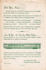 1950s Pennsylvania Railroad Dining Car Souvenir Order Form PRR Ephemera picture