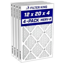 Filter King 12x20x4 Air Filter MERV 8, AC Furnace Filters (4-Pack) picture
