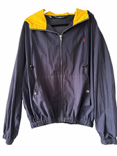 Vintage Polo Ralph Lauren navy yellow hooded cotton jacket size XL picture